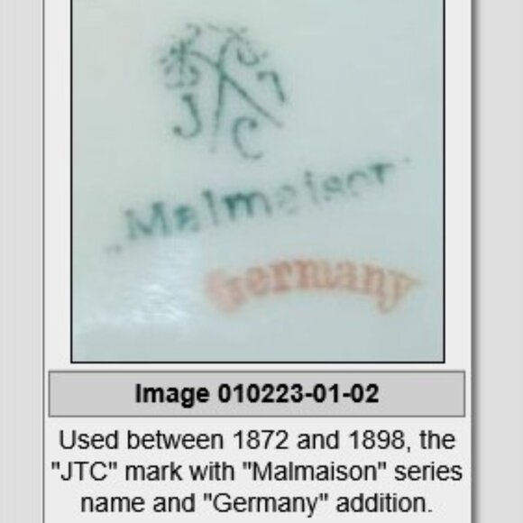 Antique J&C Malmaison Germany Hand Painted Cracker Jar with Gold Detail - Picture 6 of 6